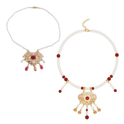 Vintage Chinese Necklace with Antique Bell Pendant Exquisite Traditional Necklace Inspired from Hanfu Fashion for Women