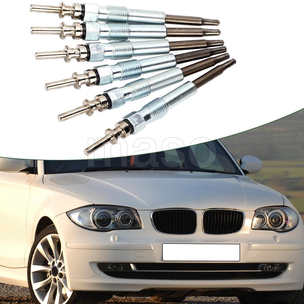 6pcs Diesel Engine Glow Plug 0250402002 12237786869 For BMW 1 3 5 6 7 Series E81 E46 E60 E61 E63 E90 X3 X5 X6 E53 E70