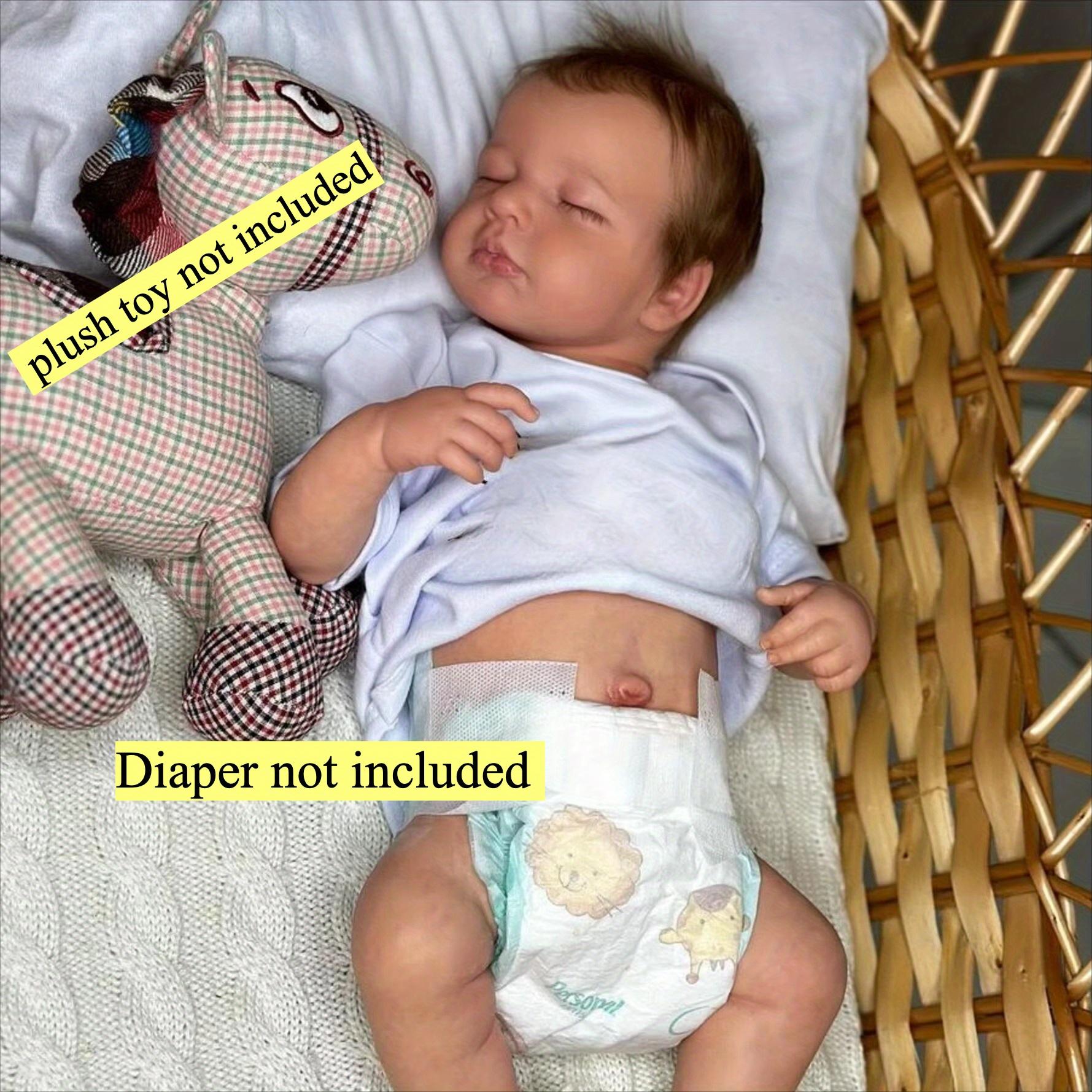 

BZDOLL 19inch 48cm Full Soft Vinyl Body Asleeping Reborn Baby Doll Toy with 3D-Paint Skin and Visible, Like Real Newborn Girl Gift for Kids over 3+ soft vinyl body doll