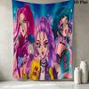 Arazzo da Parete Cacciatori di Demoni Kpop Appeso Estetico alla Parete Coperta in Tessuto Stampato Arazzi Decorativi per Camera da Letto Soggiorno Decorazioni per la Casa