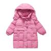 Girls' Winter 2025 Mid-Length Down Jacket - Fashionable Thickened White Duck Down Coat for Baby Girls