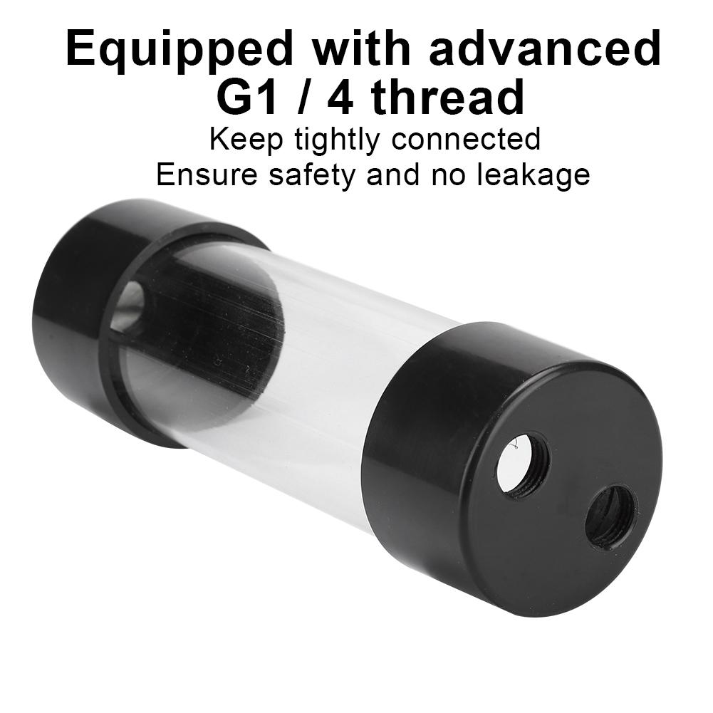Transparent Cylindrical Computer Water Cooling Water Tank 150MM with G1   4 Thread