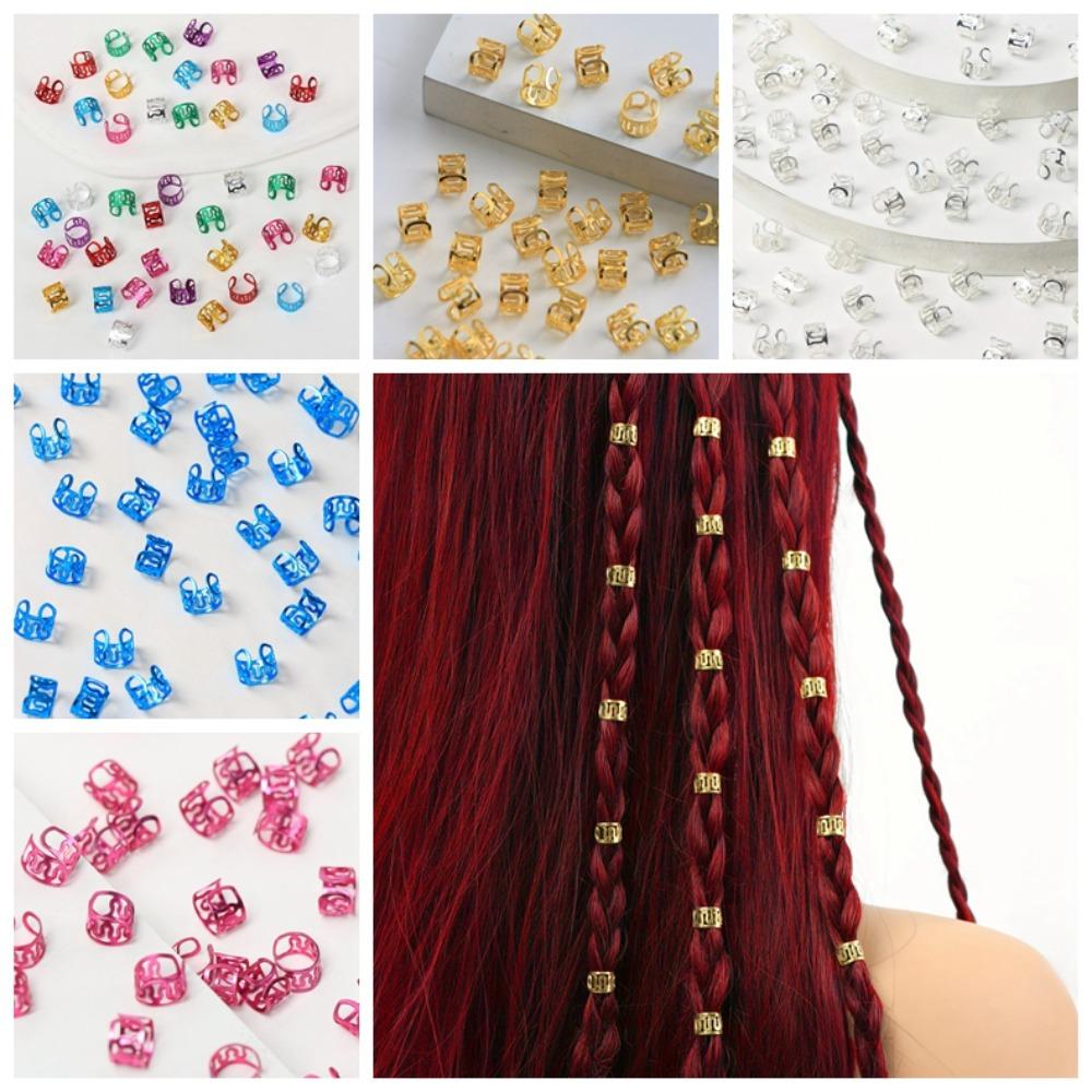 40 Stück Metall-Manschettenclips Dreadlock-Perlen Dread Locks Haarflecht-Röhrchen für Zöpfe