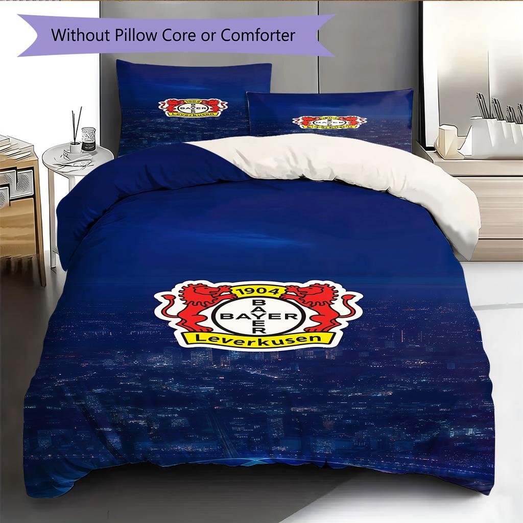 Leverkusen Logo Muster Bettwäsche Steppbett Set Bettbezug Kissenbezug Heimdekoration Geburtstagsgeschenk (1 Bettbezug + 2 Kissenbezüge, ohne Füllung)