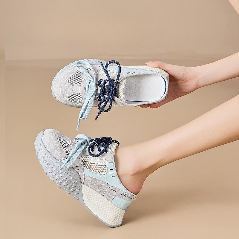 Women Platform Sneakers Autumn New Mesh Breathable Flats Outdoor Lightweight Comfortable Soft Sole Height Increase Casual Shoes