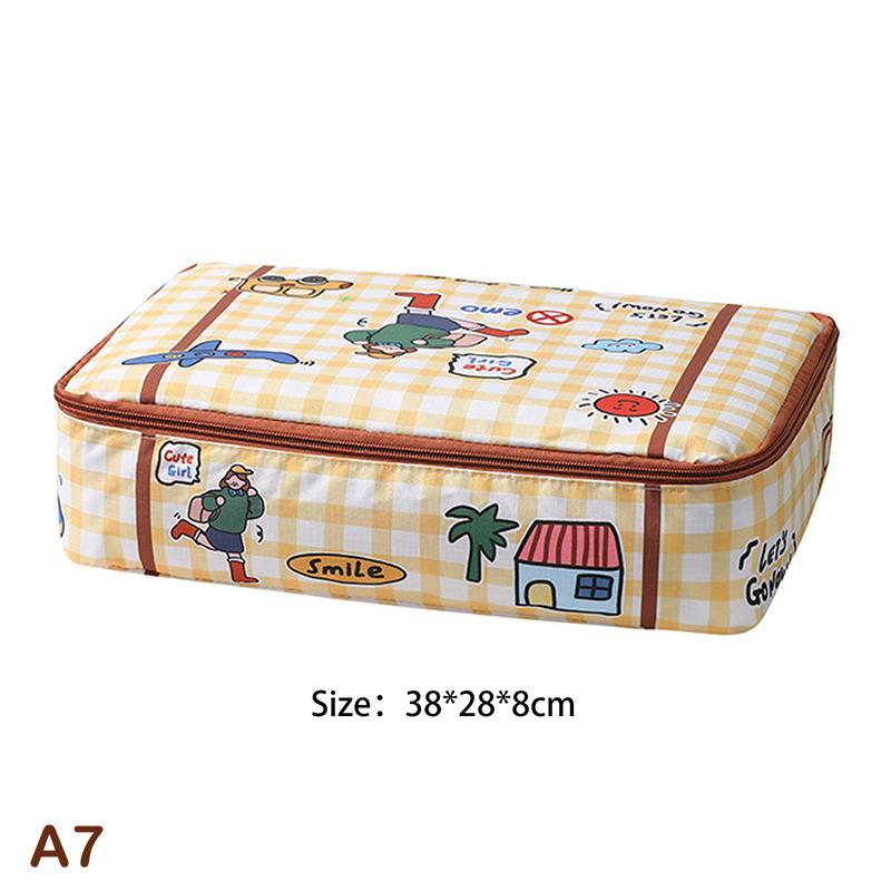 Cute Zippered Travel Storage Bag Large Capacity Waterproof For Clothes, Underwear, Suitcases Clothing Classification Storage Bag