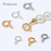 18K Gold Silver Plated Spring Ring Clasp with Loops,Round Clasp Connector For DIY Jewelry Making,Necklace Bracelet Findings