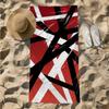 1pc Geometric Abstract Pattern On Gradient Red Background 2D Printed Microfiber Beach Towel, Quick Dry Super Absorbent. Great