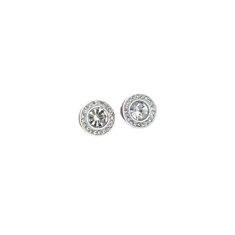 Full Diamond Zircon Minimalist Stud Earrings Cold Men'S And Women'S Earrings Personality Temperament Banquet Earrings