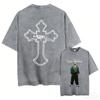 Rapper Tupac 2pac All Eyez On Me Cross Vintage Washed T Shirt Men Hip Hop Fashion Retro Tshirt Mens Casual Oversized Tshirts