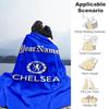 Chelsea Customize Text Blanket Throw Customizable Blanket Soft Warm Cozy Throw For Office Picnics Living Room Livingroom All-Season Use
