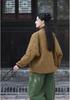Women's Winter Ramie Quilted Jacket, Retro Stand Collar, Frog Closure