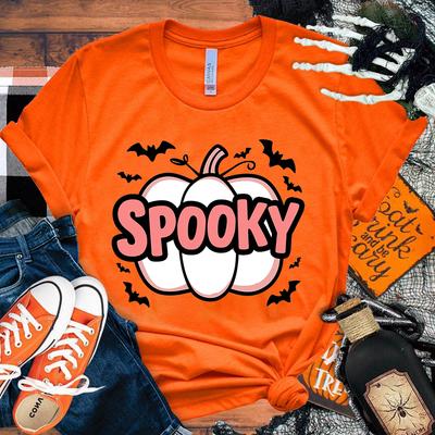 Camiseta de Manga Corta con Estampado Harajuku Divertido y Espeluznante de Calabaza de Halloween