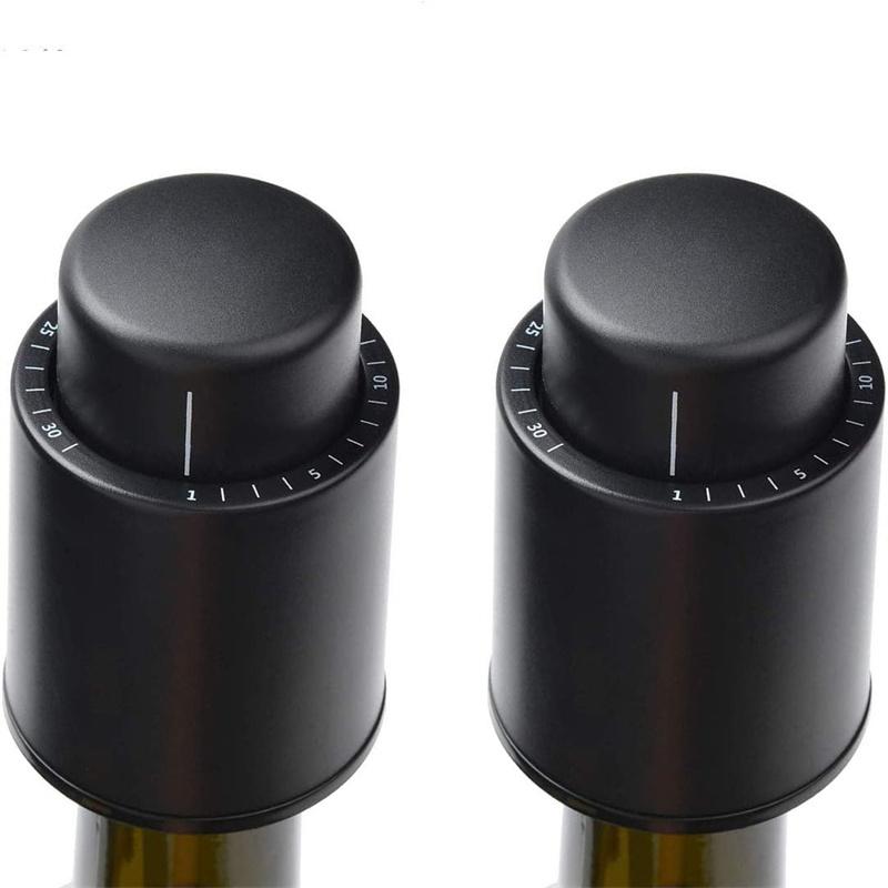 Wine Bottle Stoppers, Reusable Wine Stoppers, Vacuum Wine Preserver with Time Scale Record, Wine Savers Vacuum Pump Corks