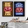 Neon Gaming Gamer Wall Art Posters Prints Gamer Canvas Painting Canvas Picture for Kids Boys Room Decorative Playroom Cuadros