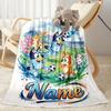 Bluey's Festive Football Fun Customize Your Name Blanket Throw Customizable Blanket Ultra-Soft Suitable for Picnics Chair Bedding Seaside