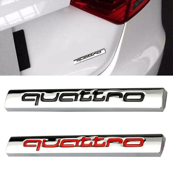Quat Tro Logo Metal Car Trunk Tail Emblem Badge Sticker Decor for A4L A6L
