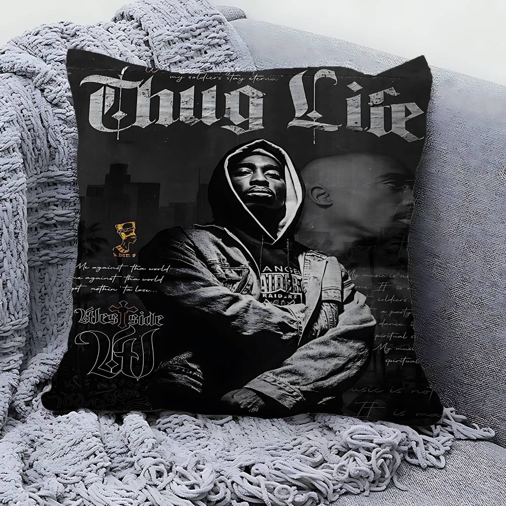 Rapper 2Pac T-Tupac S-Shakur Singer Pillow Gift Home Office Decoration Pillow Bedroom Sofa Car Cushion CoverPillow Case