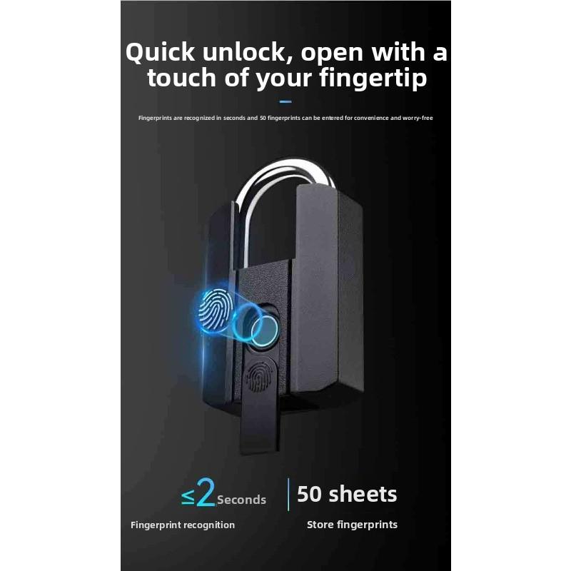 Waterproof Smart Fingerprint Padlock Mobile Phone Bluetooth All-through Lock Electronic Lock Luggage Cabinet Lock Drawer Fingerprint Lock Large