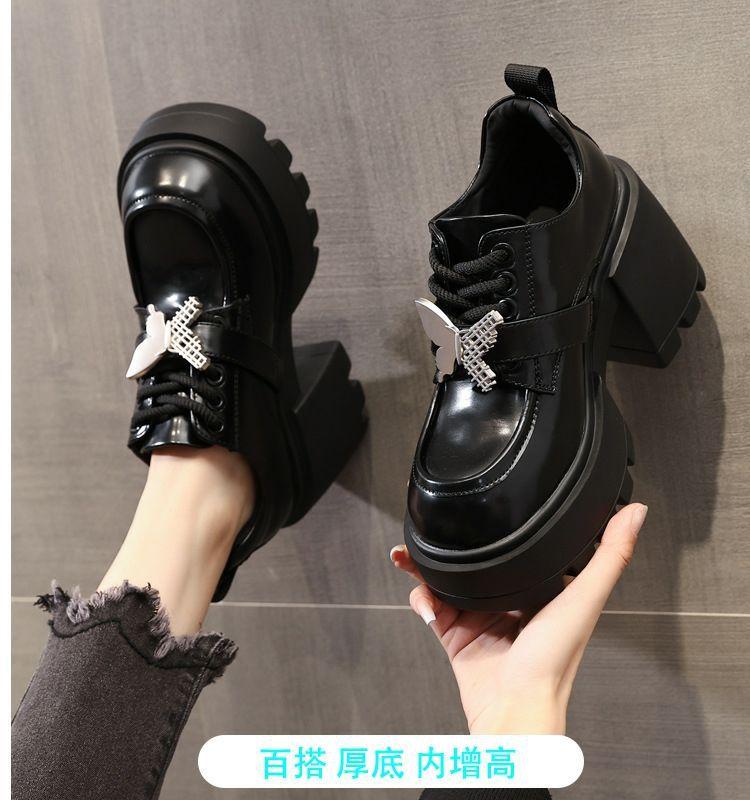 Small thick-soled inner heightening loafers for women's spring and autumn 2025 new muffin soft-soled single shoes trend