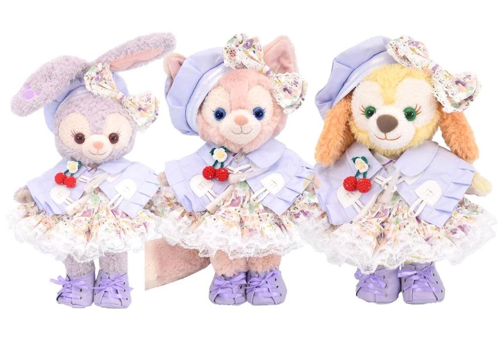 Teddy Bear Mail Order Alice Stella Lou Dress-Up Costume with Duffle Cape and Floral Print Dress (Size Small, Purple)