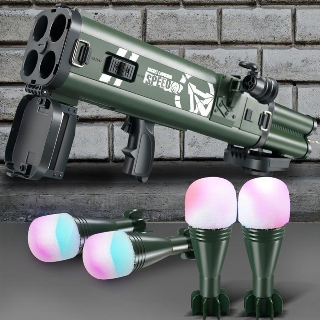 RPG Quadruple Toy Rocket Launcher Shooting Soft Bullet Weapo Children Outdoor Game Fake Gun Toy For Birthday Gifts Movie Props