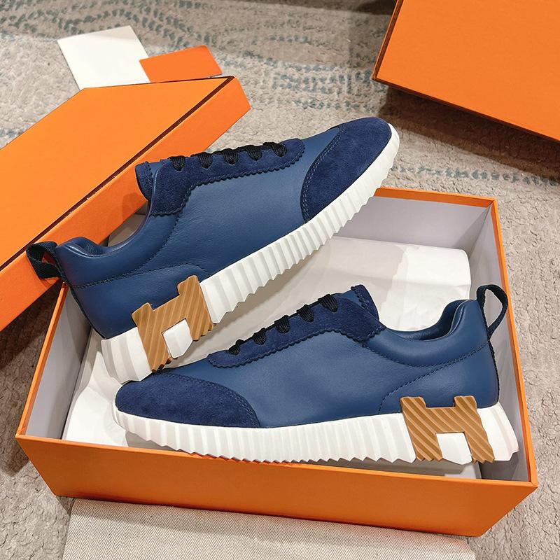 European Hh Men'S Shoes Sports Shoes Leather Mesh Shoes Breathable Versatile Lace-Up Light Luxury High-End Height Increase
