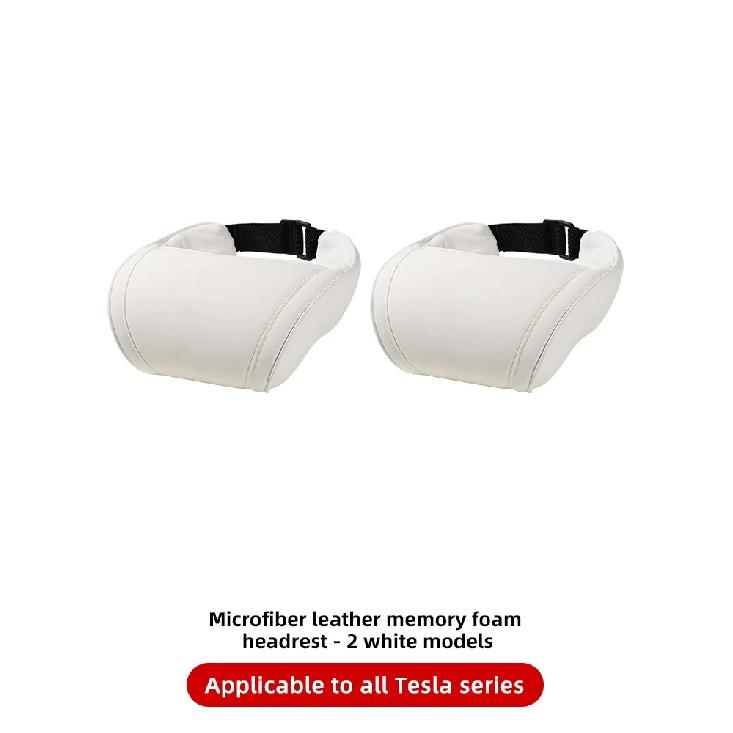 YZ for Tesla Model 3/Y/X Juniper Highland Neck Pillow Seat Headrest Travel Rest PU Leather Memory Foam Pillows Car Accessory New
