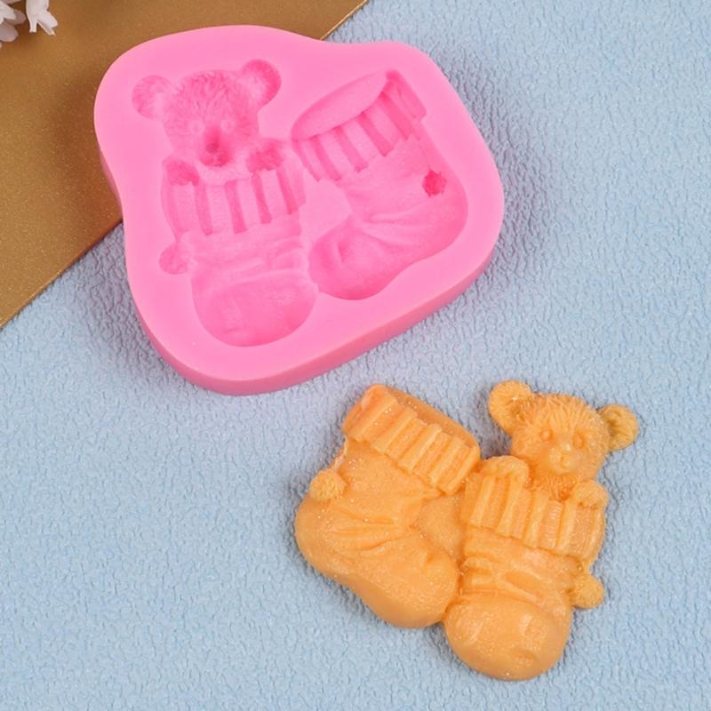 Christmas Bear Silicone Mould for Chocolate Candy Cake Baking Holiday Treats Food Grade
