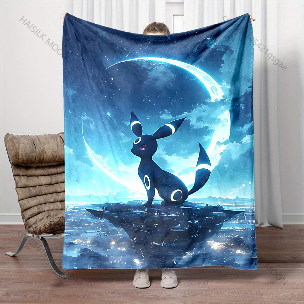 Multiple Sizes Pokemon Umbreon Printed Warm Soft Flannel Material Suitable for All Seasons Deluxe Gifts for Adults and Children