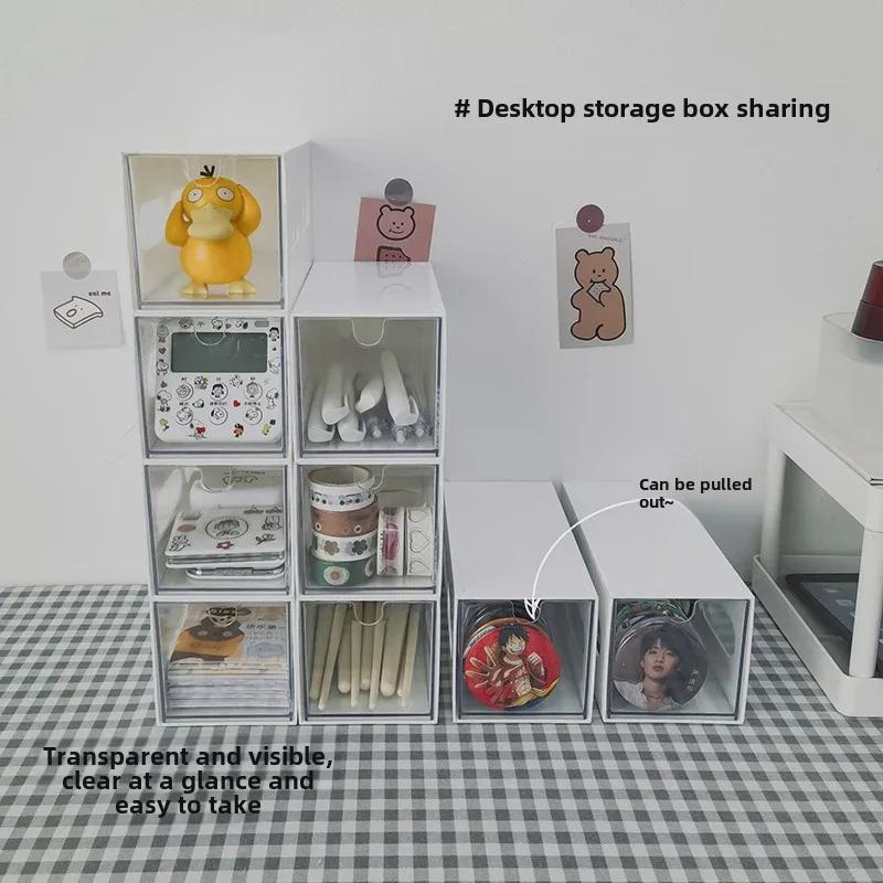 Stackable Desktop Drawer Storage Box for Stationery and Cosmetics