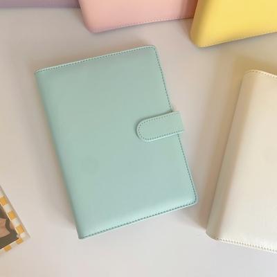 MINKYS Kawaii Candy Color A5 PU Leather Kpop Photocards Collect Book Photo Cards Album Storage Book School Stationery