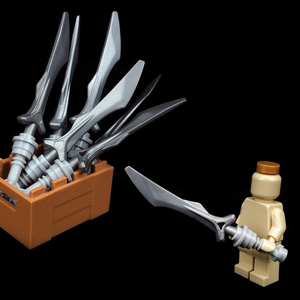 Războinic Argint Cuțit Bloc de Construcție Armă Asamblare Miniatură Model Maestru Accesorii de Război Echipament Jucărie