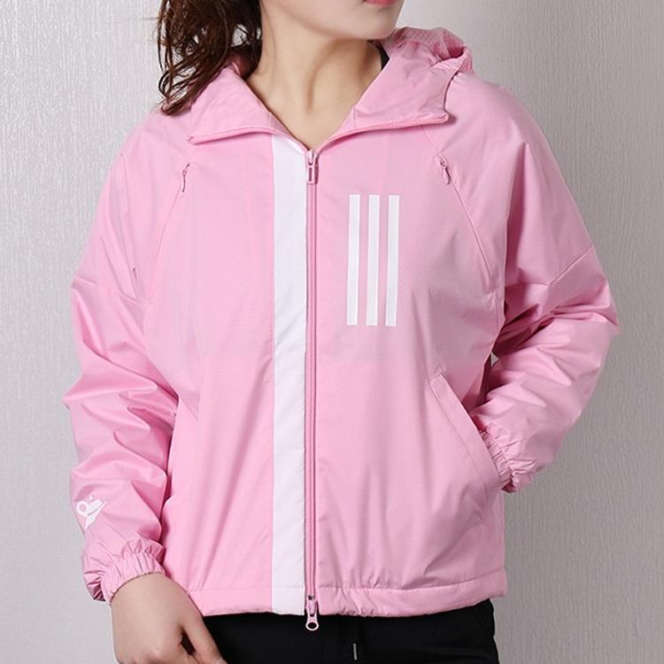 Adidas WND. Jacke FL Kapuzen Sportjacke Damen Oberbekleidung Rosa DZ0036