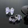 New Butterfly Purple Series Zircon Moon Open Ring Niche Design Drip Glaze Personalized Sweet Cool Wind Ring Woman