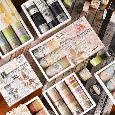 20 vnt Vintage Imprint Washi Tape Set Retro Style Letters Art Lipnios maskavimo juostos lipdukai albumo dienoraščio dekoravimui