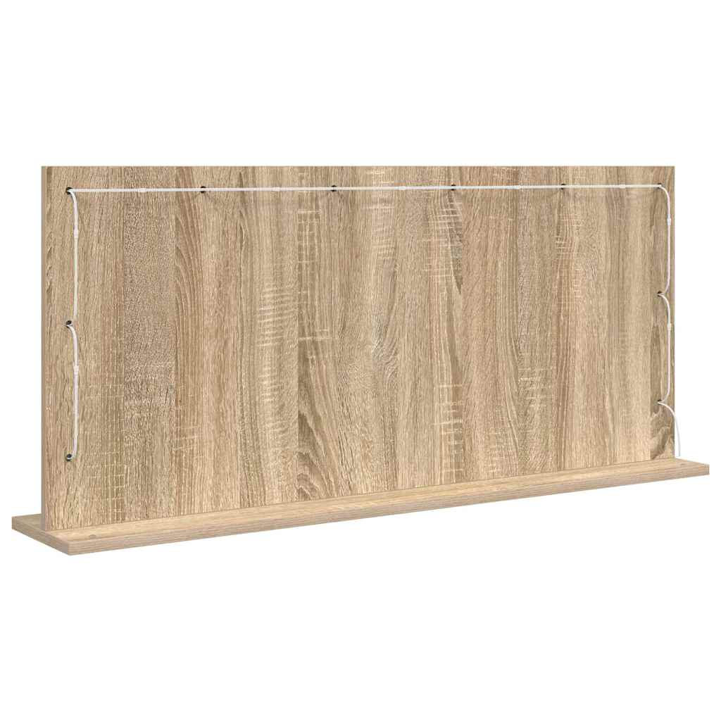 Washbasin Mirror Right Angled Sonoma Oak Finish 100 x 45 x 18 cm