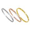 Roman Numeral Rhinestone Bangle Titanium Steel Fade Resistant Bracelet for Women Minimalist Luxe Gift for Friends