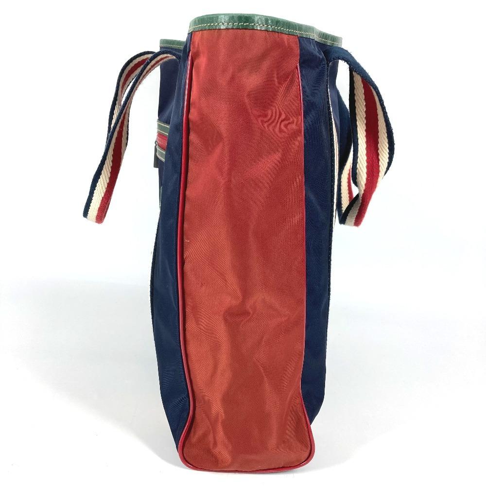 GUCCI 189665 hysteria logo Vertical Tote Bag, Shoulder Bag Nylon Navy/Red
