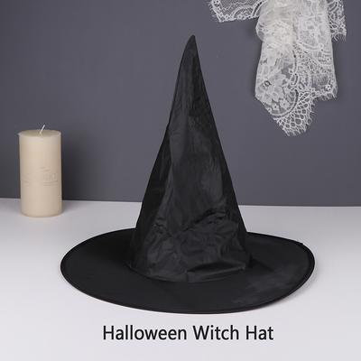1 buc. Căciulă de vrăjitoare neagră de Halloween. Accesoriu pentru costum pentru pălărie de vrăjitoare