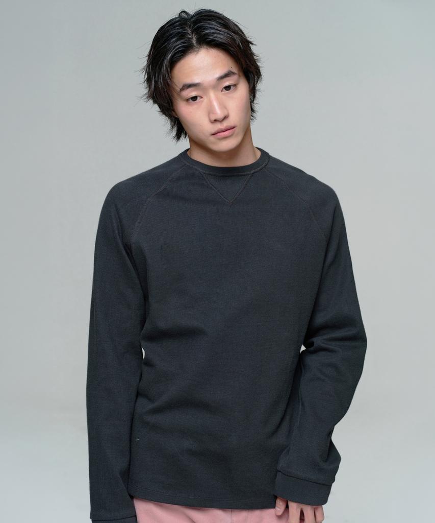 ERA Unisex Garment Dyed Raglan Ls T - Vintage Black