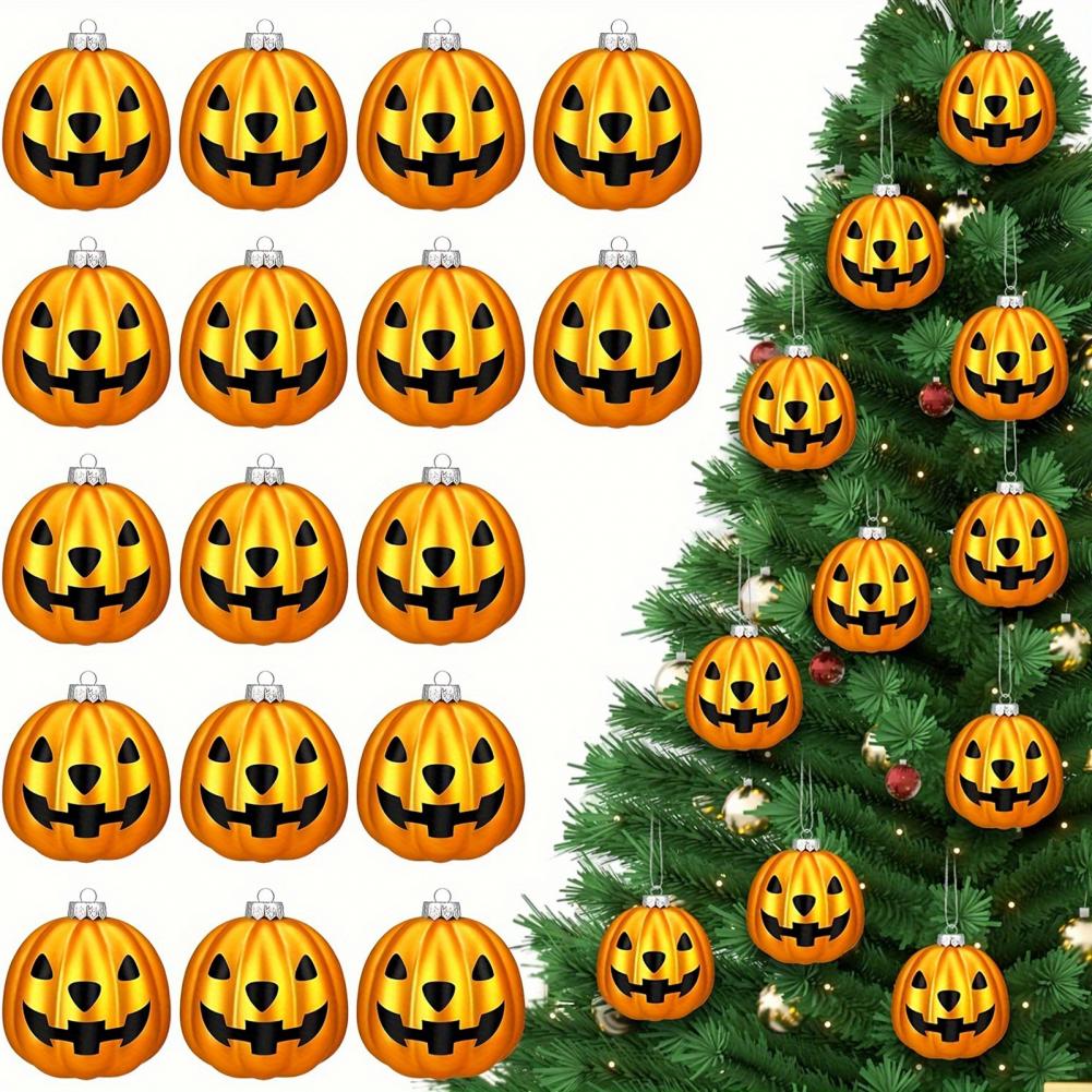 Halloween Home Decor Plastic Pumpkin Balls Halloween Pumpkin Pendants Waterproof Tree Decorations for Indoor Outdoor for Festive