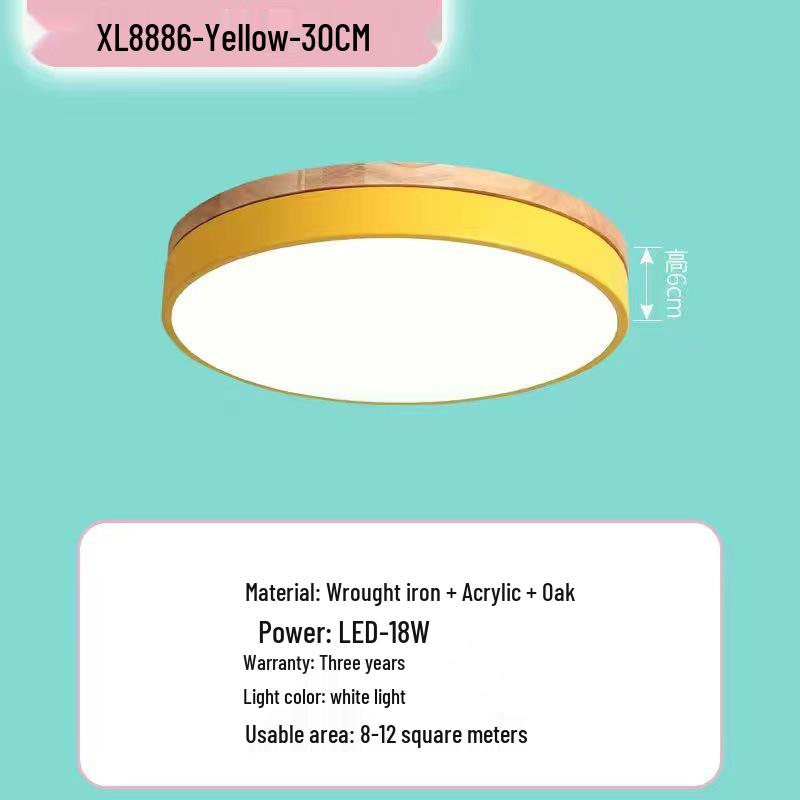 Japanese-Style LED Round Ceiling Light - Minimalist Wood Art for Bedroom & Living Room, Relaxed Nordic Warm Lighting