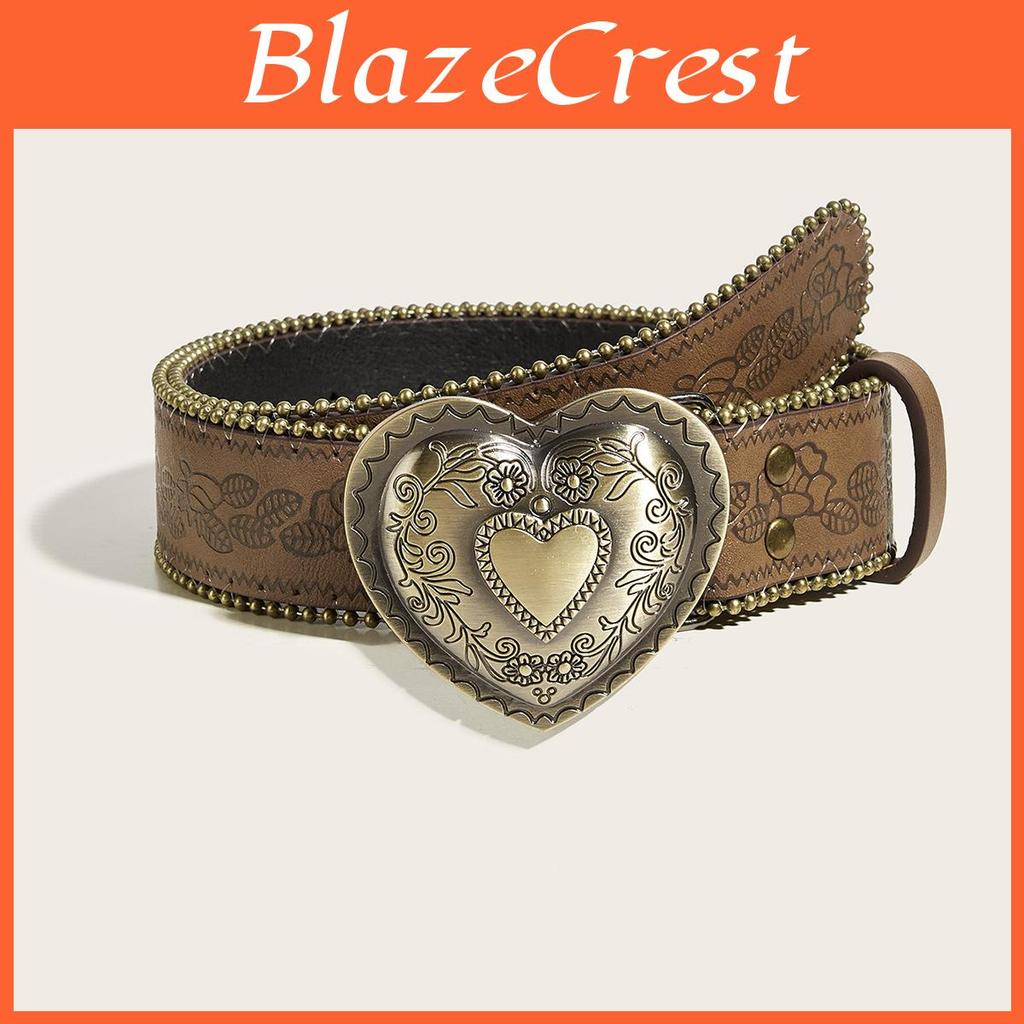 Ceinture en Cuir pour Homme avec Boucle en Alliage et Rivets Vintage Parfaite pour un Style Streetwear Décontracté
