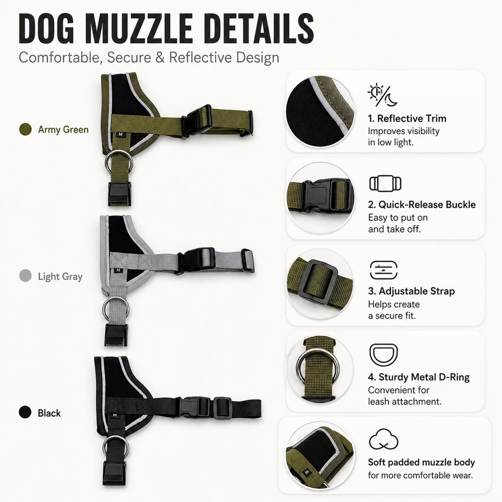 Breathable Dog Muzzle Golden Retriever Labrador Small Medium Dogs Anti Bite Anti Accidental Ingestion Restraint Protection