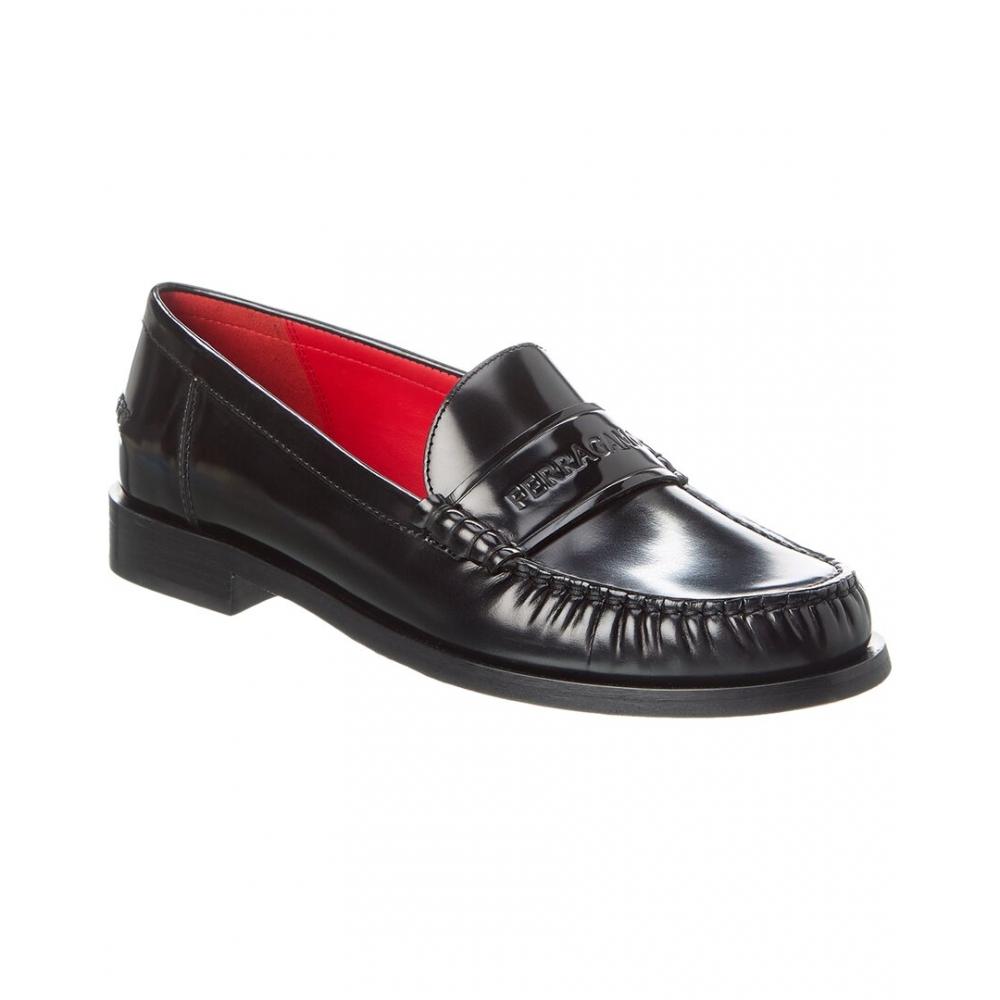 

Salvatore Ferragamo Ferragamo Irina Leather Loafer Black US 7/Regular