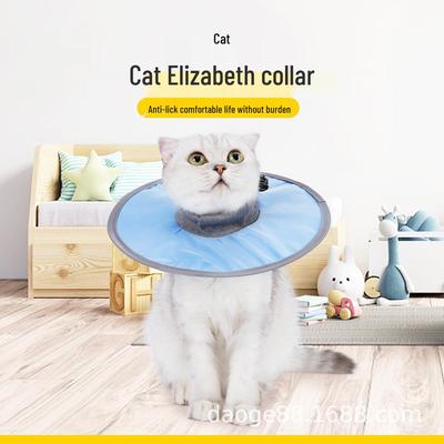 Weißer Katzen-Genesungskragen: Elizabethanische Anti-Leck-Lätzchen für nach der Operation