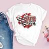 Womens White Love Balloon Butterfly Round Collar Print Tshirt Short Sleeve Graphic Dress Aesthetic Harajuku Style