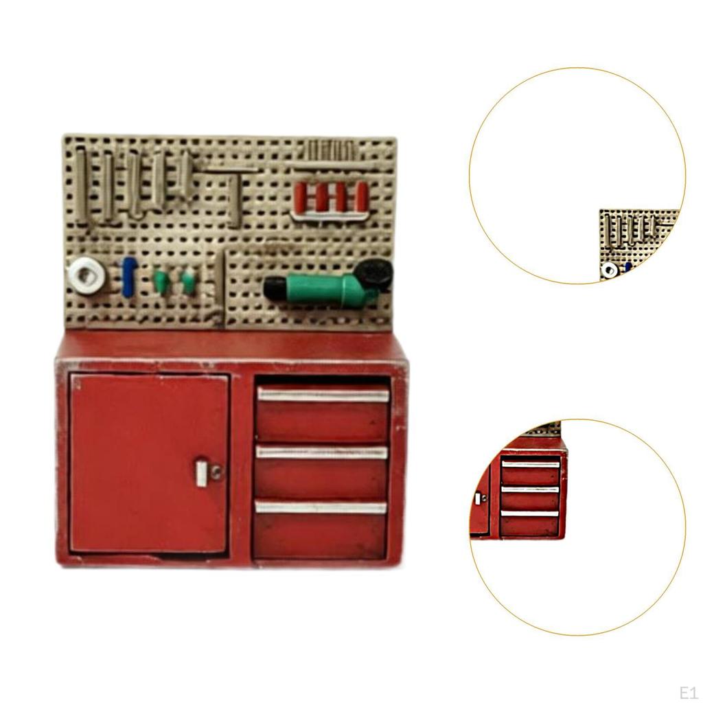 1/64 Scale Garage Tool Rack Simulation Cabinet Repair Tools for Workshop Shop