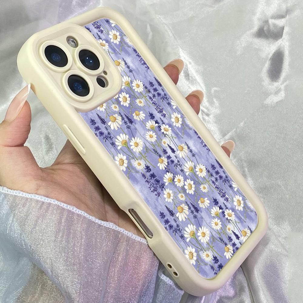 JT99 Blue Daisy for iPhone 17 16 15 14 Pro Max Samsung S26 S25 S24 Ultra A17 A16 A07 A56 A06 Xiaomi 15T Redmi 14C 15c Note 14 13 Soft TPU Case
